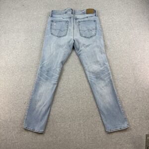 American Eagle Flex Fit Men's Jeans 34x32 Light Wash Fly Zip Blue Denim Stretch